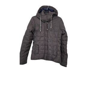 VTG Abercrombie & Fitch Y2k Chocolate Quilted Hooded Puffer Feather Jacket Size